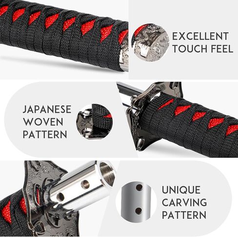 Katana Gear Shift Knob Samurai Sword Shifter Knob Universal Fit for Manual Cars with Adapters Red（15cm） in Saudi Arabia
