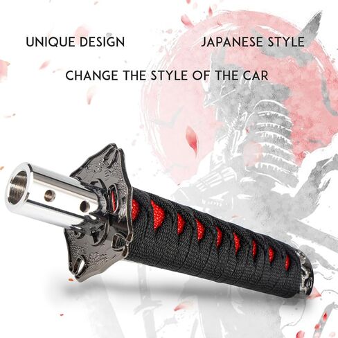 Katana Gear Shift Knob Samurai Sword Shifter Knob Universal Fit for Manual Cars with Adapters Red（15cm） in Saudi Arabia