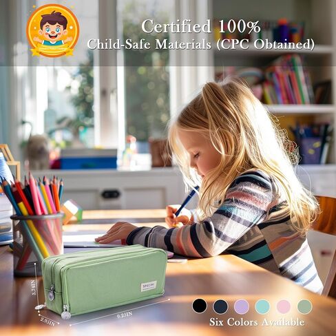 مقلمة ذات سعة كبيرة مع 3 أقسام، منظم حقيبة أقلام رصاص لطيف، حقيبة أقلام مستلزمات جمالية مدرسية للفتيات البالغات (وردي) in Saudi Arabia