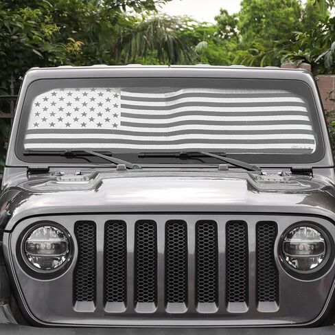 Voodonala for Jeep JL Windshield Sunshade Window Sun Shade Sun Visor Shade Panel for 2018-2024+Jeep Wrangler JL JLU 2/4 Door Gladiator JT 4xe Foldable Sun Shield Upgrade Cover Block Heat UV Rays in Saudi Arabia