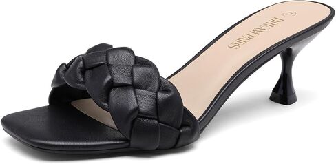 DREAM PAIRS Women’s Stilettos Heels Open Square Toe Comfort Low Kitten Heels Sexy Dress Pumps Sandals Evening Party Prom Dance Shoes in Saudi Arabia