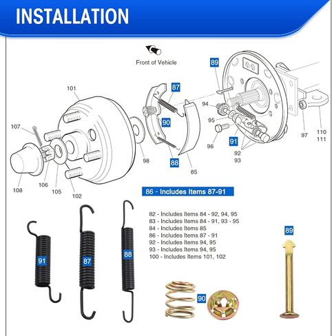 Roykaw Brake Shoes Springs Repair Kit Compatible with EZGO TXT 1991-up & Yamaha G14/G16/G19/G20/G21/G22 Gas and Electric Golf Cart Models Replaces OEM # 27944-G01 JG5819G-00 in Saudi Arabia