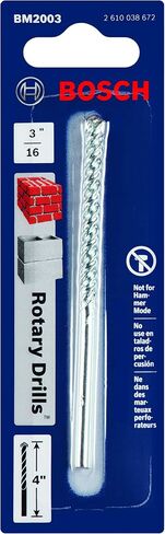 BOSCH BM2003 3/16-inch Fast Spiral Rotary Masonry Drill Bit for Brick and Block (3/16" X 2" X 4") in Saudi Arabia