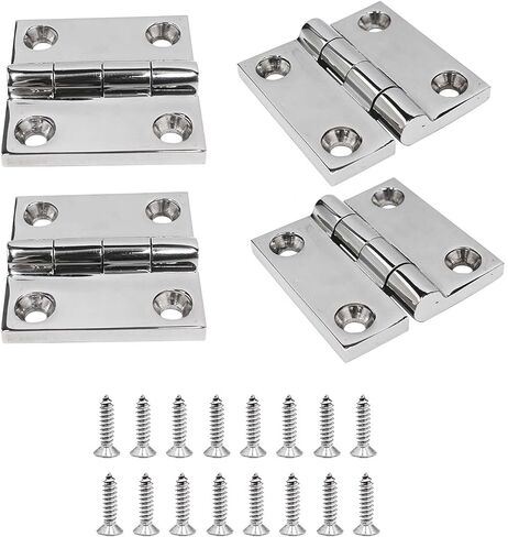 YANYU 4 قطع 1.5 بوصة × 1.5 بوصة مفصل فتحة قارب مصبوب مرآة صلبة مصقولة شديدة التحمل ومفصلات خزانة تثبيت متينة من الفولاذ المقاوم للصدأ البحري 316 مع براغي in Kuwait