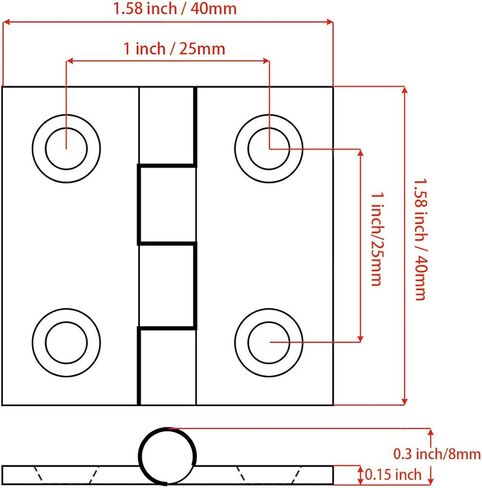 YANYU 4 قطع 1.5 بوصة × 1.5 بوصة مفصل فتحة قارب مصبوب مرآة صلبة مصقولة شديدة التحمل ومفصلات خزانة تثبيت متينة من الفولاذ المقاوم للصدأ البحري 316 مع براغي in Kuwait