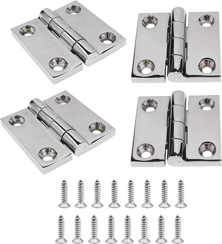 YANYU 4 قطع 1.5 بوصة × 1.5 بوصة مفصل فتحة قارب مصبوب مرآة صلبة مصقولة شديدة التحمل ومفصلات خزانة تثبيت متينة من الفولاذ المقاوم للصدأ البحري 316 مع براغي in Kuwait