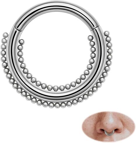 MissNity 16G Clicker Rings 316L Surgical Steel Hinged Hoops for Septum, Daith and Cartilage Earlobe Piercings Jewelry, Diameter 8mm, 10mm in Saudi Arabia