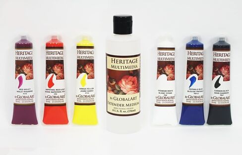 Jansen Art Studio Heritage MultiMedia 6 Color Set with Extender Medium in Saudi Arabia