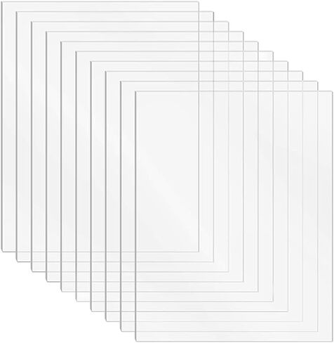 DARENYI 10 Pcs Clear Acrylic Sheet Plexiglass Clear Plastic Sheet 1mm Transparent Acrylic for Drawing, Printing, Craft DIY, Picture Frame etc(18 x 13cm) in Saudi Arabia