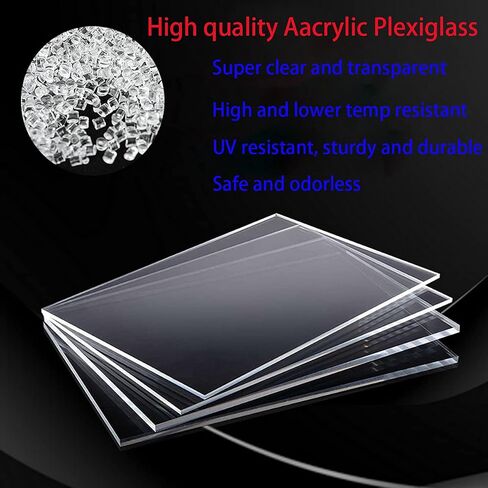 DARENYI 10 Pcs Clear Acrylic Sheet Plexiglass Clear Plastic Sheet 1mm Transparent Acrylic for Drawing, Printing, Craft DIY, Picture Frame etc(18 x 13cm) in Saudi Arabia