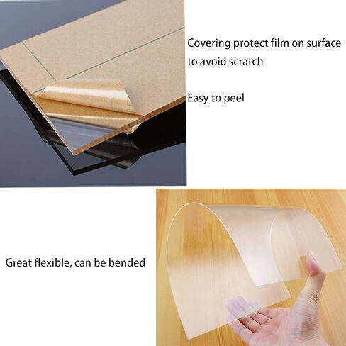 DARENYI 10 Pcs Clear Acrylic Sheet Plexiglass Clear Plastic Sheet 1mm Transparent Acrylic for Drawing, Printing, Craft DIY, Picture Frame etc(18 x 13cm) in Saudi Arabia