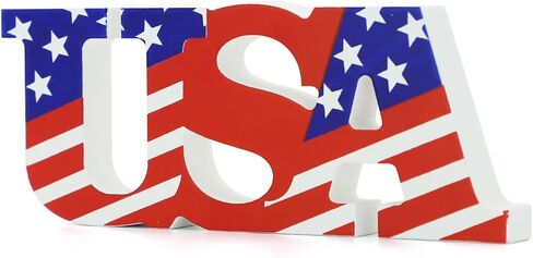 4th of July Wooden Signs Patriotic Star USA LOVE Car Sign Independence Day Desk Decor Memorial Independence Labor Day Table Decorations Wood Table Centerpieces D1-DLRBJ (USA) in Saudi Arabia