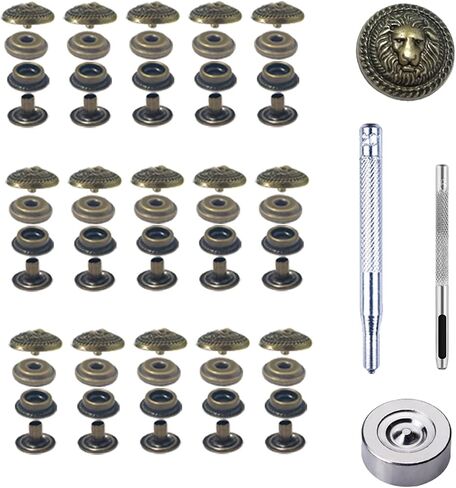 WETUFIN 15 Sets Leather Snap Buttons Set 16MM (0.63 inch) Bronze Snaps for Leather Snap and Fastener Kit Tool Snaps in Decorative Bull Style in Saudi Arabia