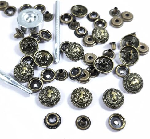 WETUFIN 15 Sets Leather Snap Buttons Set 16MM (0.63 inch) Bronze Snaps for Leather Snap and Fastener Kit Tool Snaps in Decorative Bull Style in Saudi Arabia