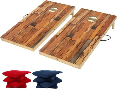 Cornhole Game Sets Cornhole Boards Regulation 4 x 2ft Wood Corn Hole Set Bean Bag Toss Game Portable for Indoor Outdoor Tailgate Beach Camping in Saudi Arabia