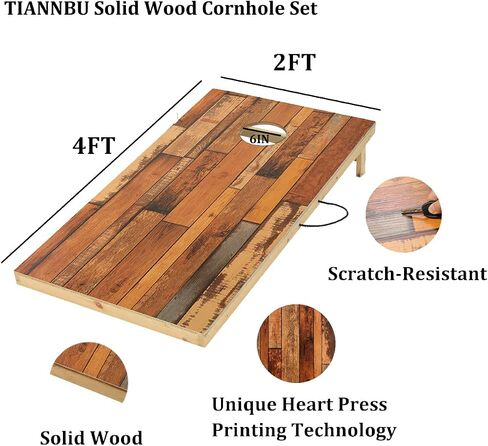 Cornhole Game Sets Cornhole Boards Regulation 4 x 2ft Wood Corn Hole Set Bean Bag Toss Game Portable for Indoor Outdoor Tailgate Beach Camping in Saudi Arabia
