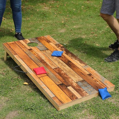 Cornhole Game Sets Cornhole Boards Regulation 4 x 2ft Wood Corn Hole Set Bean Bag Toss Game Portable for Indoor Outdoor Tailgate Beach Camping in Saudi Arabia