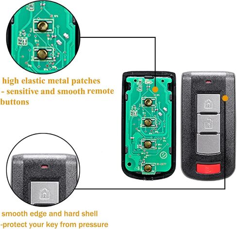 TOP-VIGOR Remote Car Key Fob 315Mhz Compatible with Mitsubishi Outlander Lancer Mirage 2008 2009 2010 2011 2012 2013 2014 2015 2016 2017 2018 2019 2020, ID46/7952 Chip 3 Button Key Fob OUC644M-KEY-N in Saudi Arabia