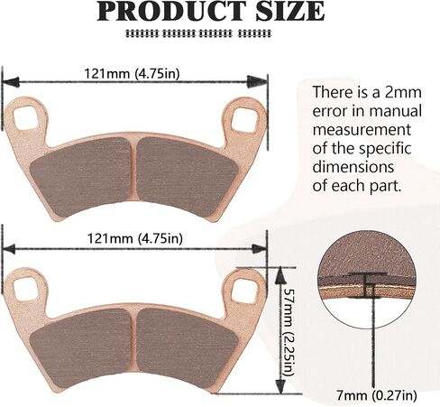 SOLLON Brake Pads Front and Rear for Polaris Ranger 800 2010-2014 Ranger 700 800 900 Crew/RZR 4 900 / RZR 4 900 XP/RZR 1000 XP/General 1000 / General 4 1000 in Saudi Arabia