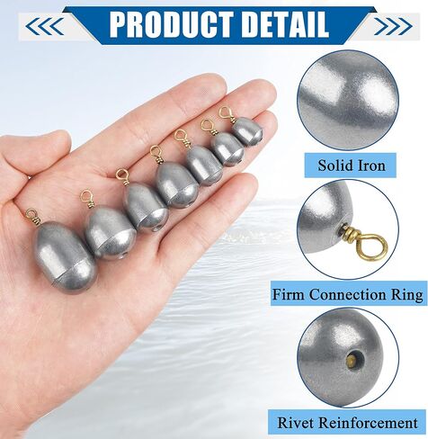 Fishing Weights Sinkers Kit,19/52pcs Bass Casting Sinkers Weights Bell Sinkers Assorted Iron Fishing Weights Drop Catfish Sinkers Weights for Saltwater Freshwater Fishing in Saudi Arabia
