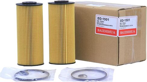 2 حزمة من فلتر الزيت BAIZHIHUA EO-1501 يستبدل 8-98018858-0، 8980188580، 8-98018-858-0 متوافق مع ISUZU NPR Eco-Max REACH 2011-2015 ديزل 4JJ1 3.0L SINGLE CAB2011، 2012، 2013، 20 14, 2015 in Saudi Arabia