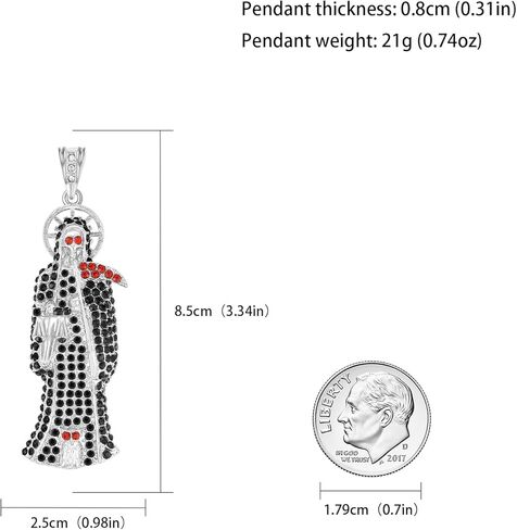 قلادة سانتا مويرتي ألماس مطلية بالذهب عيار 14 قيراط مجوهرات قلادة سانتا مويرتي مع هدية العيد المنجل (فضية 293) in Kuwait