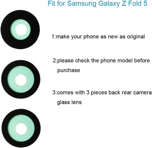 3PCS Original Back Rear Camera Glass Lens Replacement for Samsung Galaxy Z Fold 5 with Adhesive Preinstalled and Phone Repair Tool Kit Set in Kuwait