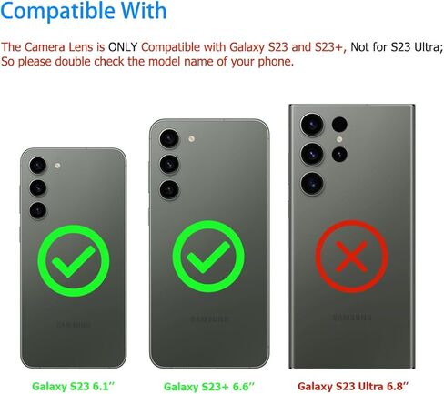 Rear Camera Lens Glass Replacement for Galaxy S23/S23 Plus Pre-Installed Adhesive with Installation Manual and Repair Tool Kits in Kuwait