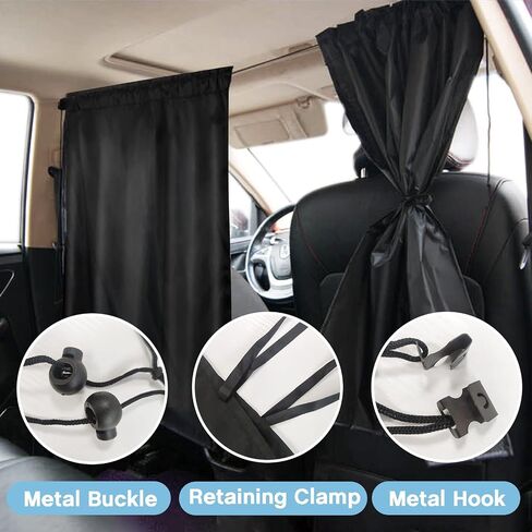 Car Window Shades, 95% Light Blocking Sunshades, 2 Privacy Divider Curtains, Wide Sedan SUV Accessories for Kids Baby Travel Camping Nap Sleeping in Saudi Arabia