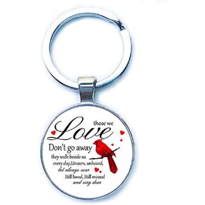 Cardinal Keychain Bereavement Gifts Sympathy Gift Remembrance Grief Gifts Red Cardinal Key Ring Cardinal Gifts Jewelry, Large, Silver