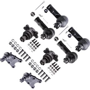 SCITOO 8pcs Front Suspension Kit Inner Outer Tie Rod Ends Upper Lower Ball Joints Fit 1987-1991 For Isuzu Trooper K9042 K9465 ES2953 ES2954