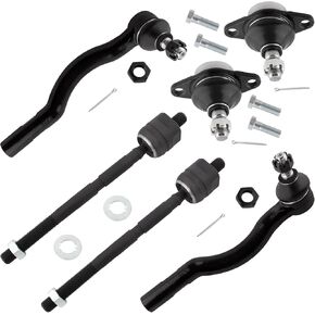 BOXI (Set of 6) Front Inner and Outer Tie Rods + Front Lower Ball Joints kit Fit for Toyota Previa 1991 1992 1993 1994 1995 1996 1997 / Replaces K9852 ES3381 ES3382 EV307