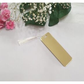 10pcs Mirror Acrylic Bookmark,Acrylic Rectangular Bookmark Banks,Blank Mirrored Acrylic Sheet,Acrylic Blank Bookmark with Tassels for DIY Projects and Present Tags (Silver Mirror)