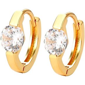 Cute Clear CZ Statement Hoop Earrings for Women Girls Hypoallergenic Gold Plated Rhinestone Cartilage Piercing Huggie Hoops Earring Crystal Wedding Holiday Jewelry Dainty Gifts