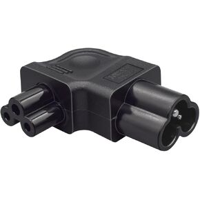 IEC320 C6 to C5 AC Power Converter,Mickey Mouse C6 3 pin to C5 3 Hole Adapter,90 Degree UP Right Angled C6 to C5 Printer, Projector Power Interface Converter
