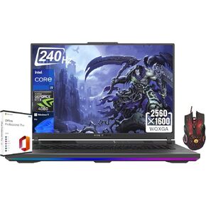 ASUS ROG Strix G18 Gaming Laptop, 18" 240Hz WQXGA Display, i9-14900HX(24-core), GeForce RTX 4080, 32GB DDR5, 2TB SSD, Backlit Keyboard, Win 11 Pro, with Microsoft Office Lifetime License&Gaming Mouse