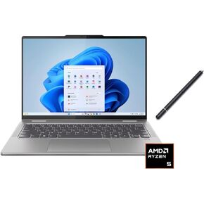 Lenov Yoga 2 in 1 14" 2K Touchscreen Laptop | AMD Ryzen 5 8640HS(Beat i7-1355U) | AMD Radeon Graphics | Backlit | Fingerprint | 8GB RAM DDR5 | 1024GB SSD | Windows 11 Home | Bundle with Stylus Pen