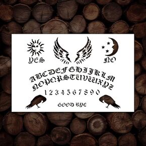 Ouija Stencil Ouija Talking Spirit Board Stencil Reusable Custom Cut Stencil Sheet Template Cutout Sign DIY Supplies for Airbrush Painting Drawing 8.5 x 11 inch