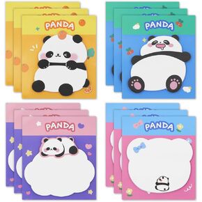12 Pack Cute Panda Sticky Note,360 Sheets Cartoon Animal Self-Stick Note Pads Memo Pads Notepad Message Note Reminder Note for Kid Plan Index Student School Office Supplies Stationery Gift