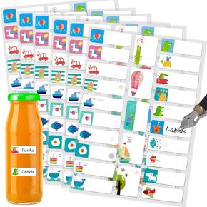 125PCS Labels for Kids Stuff Daycare Name Tag Stickers Daycare Labels for Bottles & Containers,Cute Baby Bottle Label Maker for Kids School Items