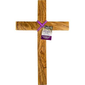 Birsppy Logos Trading Post Holy Land 18" Genuine Olive Wood Wall Cross