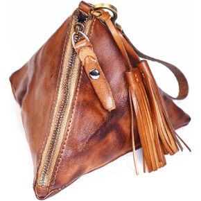 Genuine leather - Retro Medieval - Cowhide Purse Coin Purse Coin Pouch Coin Holder Change Purse for Women & Men Wristlet Wallets for Women Keychain Wallet Mini Wallet (Brown)