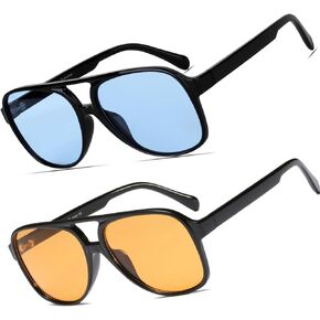 Xpectrum Oversized 70s Retro Sunglasses Womens Mens Vintage Square Aviator Frame