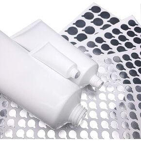 5 Sheets 15MM Silver Round Aluminum Foil Sealing Stickers Self-Adhesive Tape Bottle Toothpaste Facial Cleaner Tube Stoppers Safety Sealer Liner Container Sealing