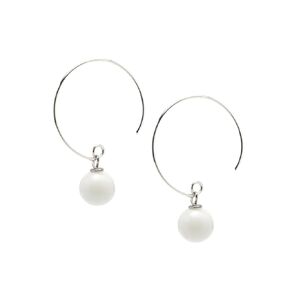 Boho Silver Hoops Earring | Hoop earrings with Beads | Handmade 10 Mm Natural Gemstone Ball Beaded Dangle Drop earrings For Women Girls (Blue Lapis Lazuli)