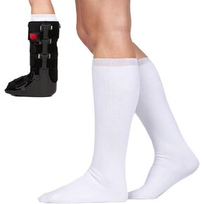 Walking Boot Sock Liner - High Top Tall Cam Walker Boot - Premium Soft Fabric - 19 Inch - 2 socks