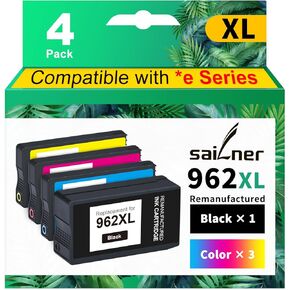 962XL Ink Cartridges for HP 962XL Ink Cartridges Combo Pack 962XL Ink Cartridges Work for HP Officejet Pro 9015e 9010 9025e 9015 9025 9018e 9025e 9020 Printer for HP 962 (4 Pack)