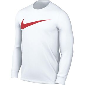 Nike Sportswear Men's Long-Sleeve T-Shirt (US, Alpha, XX-Large, Regular, Regular, White/Orange)