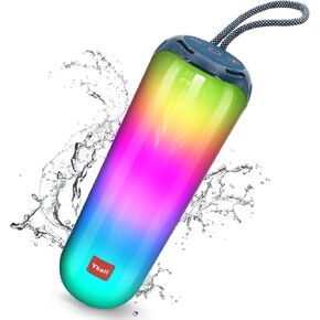 Bluetoooth Speaker, 20W Portable Wireless Speaker BT5.3, RGB Multi-Colors Rhythm Lights, TWS Pairing, 24H Playtime, IPX5 Waterproof supports FM Mode, TF, USB for Outdoor, Home, Party, Beach, Travel