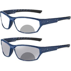 Sports Transition Photochromic Bifocal Reading Glasses for Men Wrap Around Safety Glasses with Readers sunglasses F25